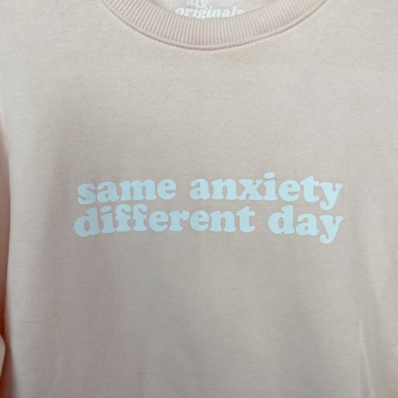 5/$50 🌷🌼🌿 ALY ORIGINALS CO Anxiety Sweatshirt Size S - Picture 2 of 4